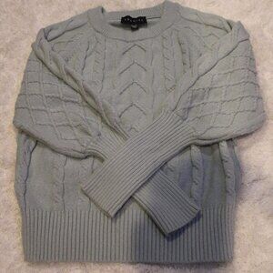 Premise Women's Knit XS Puff Sleeve Light Blue Raised Sweater